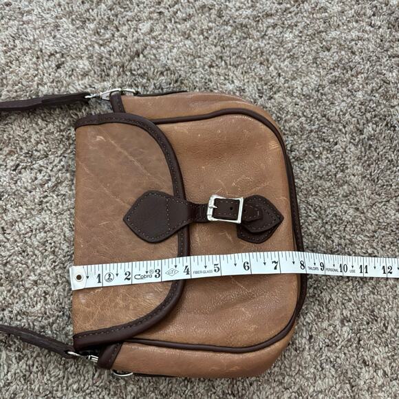 Brown Leather Saddle Crossbody Bag Neutral - Picture 12 of 13